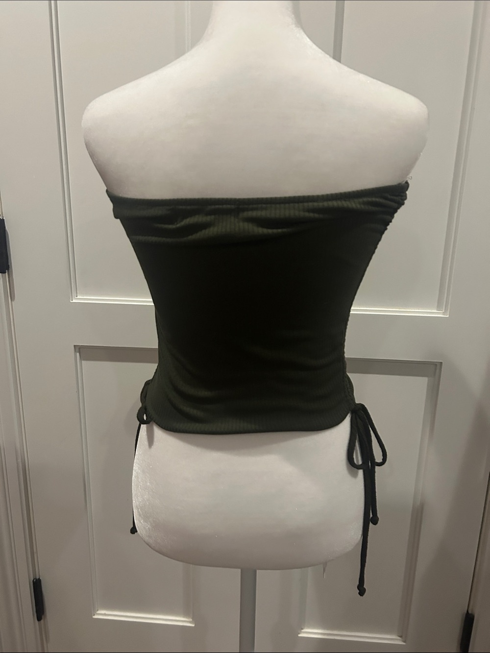Lulu’s Sage Green Ribbed Drawstring Tube Top - Picture 4 of 4